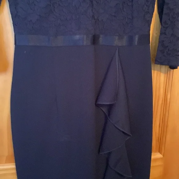 Miusol Lace Ruffle Style Cocktail Mini Blue Dress - Picture 3 of 8